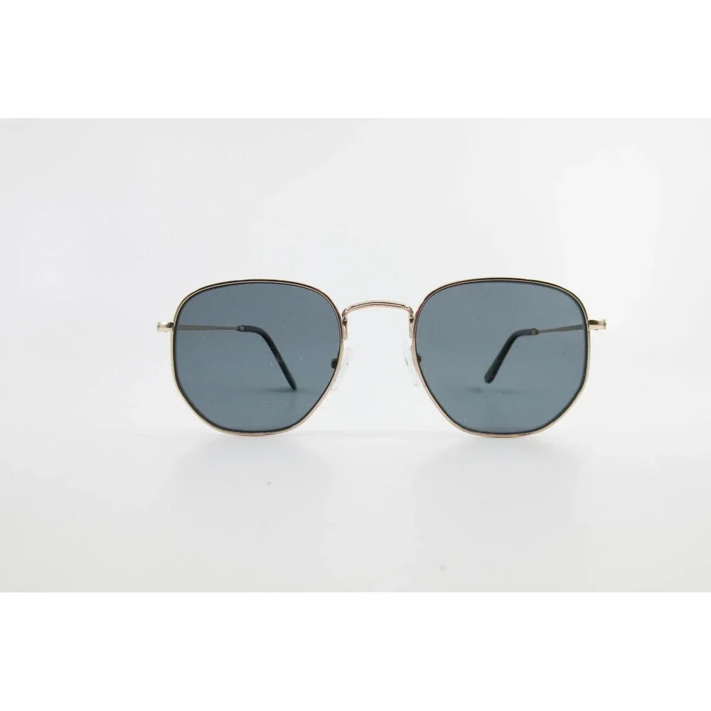 RMS 20211 Gold Geometric Hexagonal Sunglasses 54-21-145 Metal Frame Mens Womens